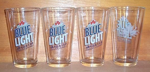 Labatt Blue Light 4 Pub Beer Pint Glasses New