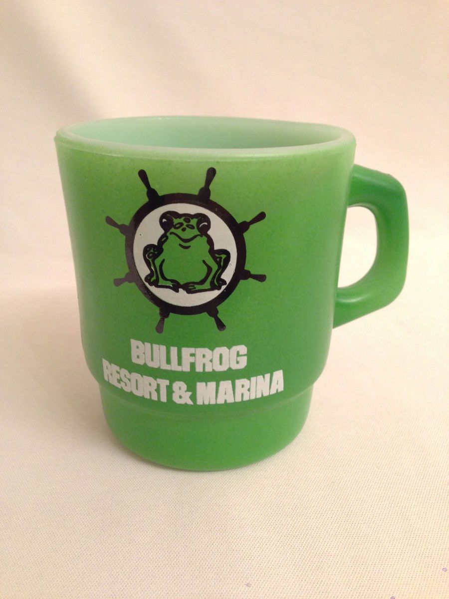 Anchor Hocking Bullfrog Marina Lake Powell Advertising Coffee Mug Fire