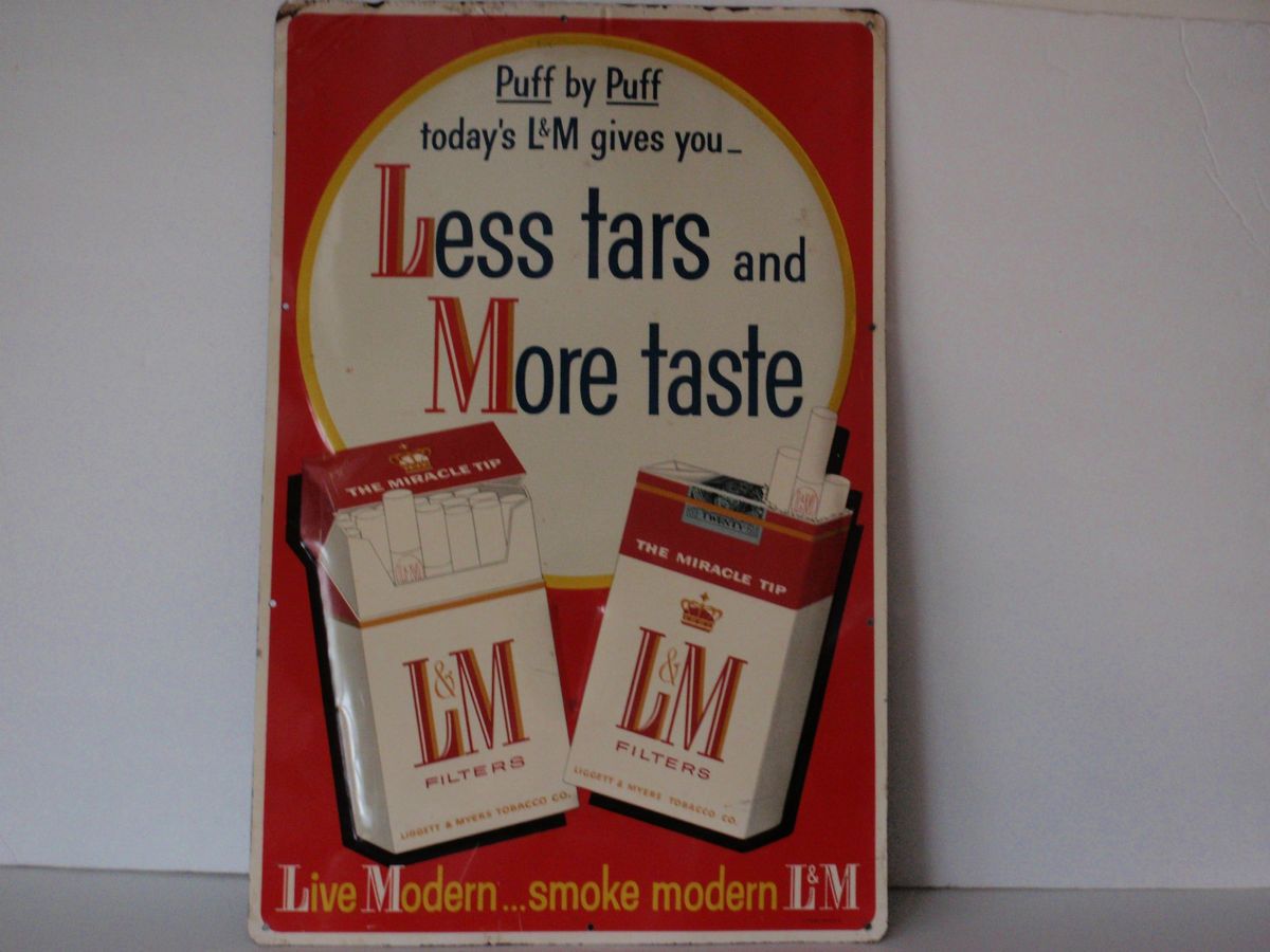 Cigarette Metal Sign Vintage Original