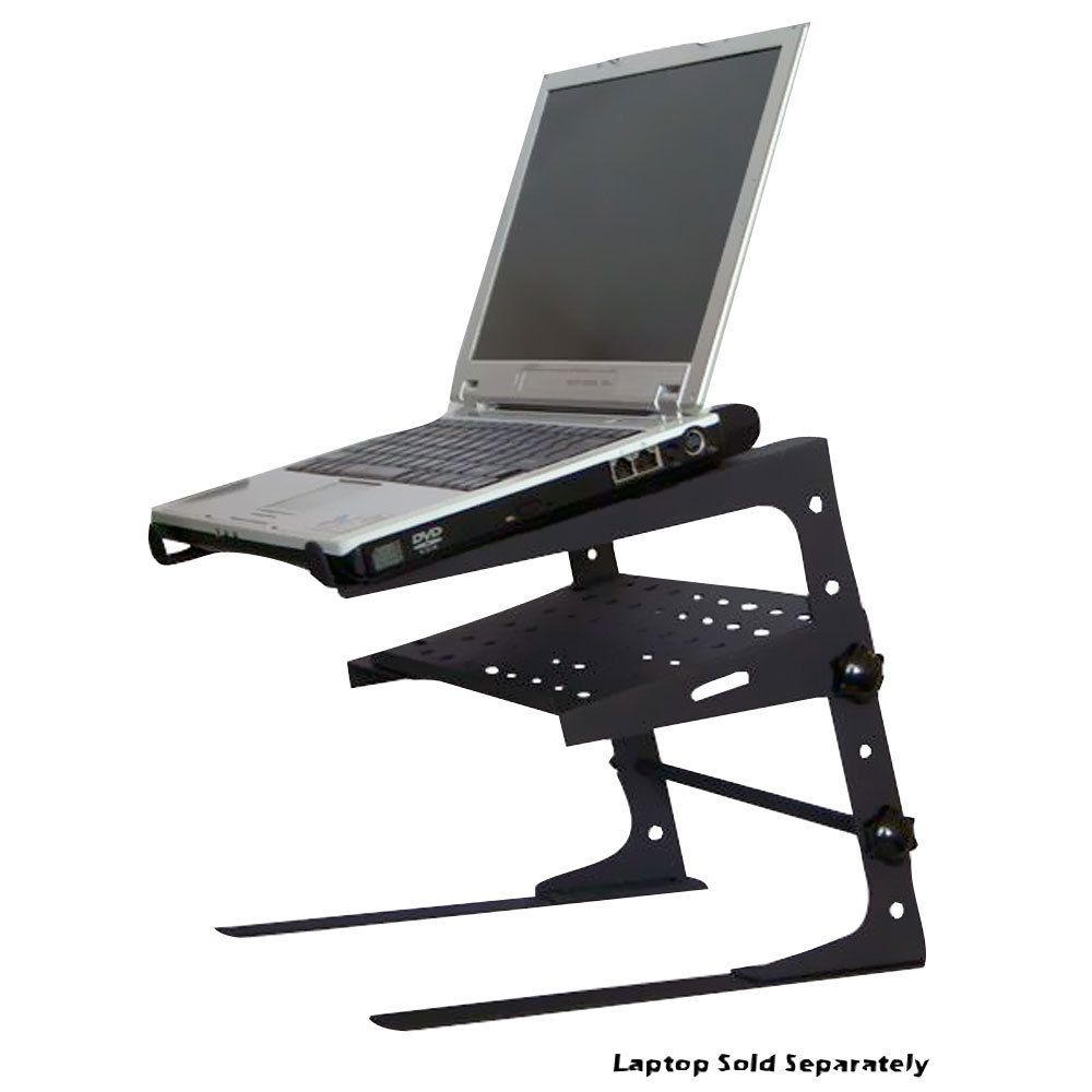 Pyle Laptop Computer Stand for DJ w Storage Shelf PLPTS26