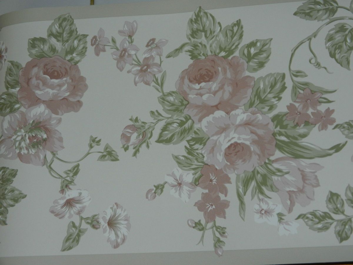 Laura Ashley Sommerset Wallpaper Border Flowers Floral Roses
