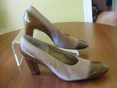 Camel Suede Leather Vtg 70s Larose Spectator Pumps 8 5