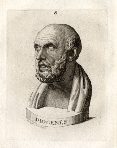 Antique Print Diogenes of Sinope Cynic Lavater 1781