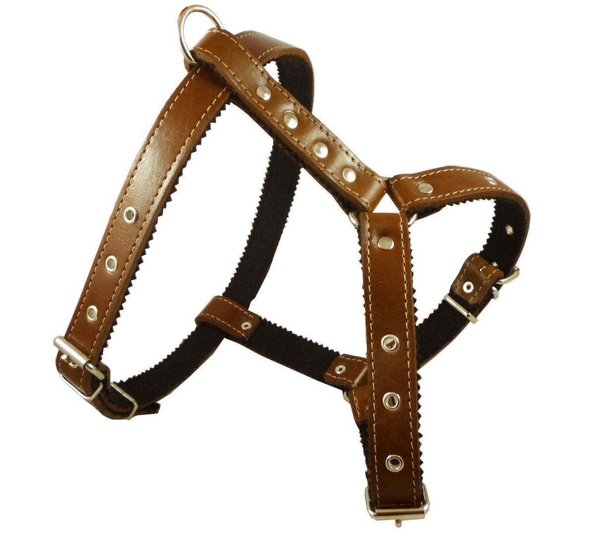 Leather Dog Walking Harness Brown Medium Large