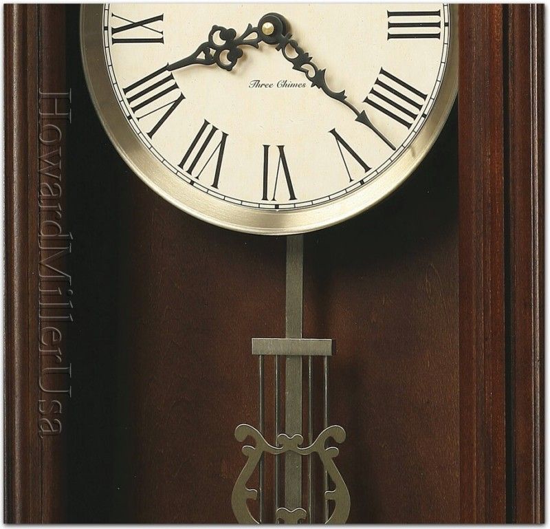 Howard Miller Contemporary Cherry finish wood wall clock  LEWISBURG