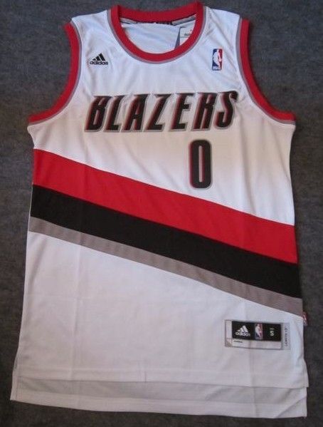 Damian Lillard 0 Swingman Home Jersey Size Men Medium