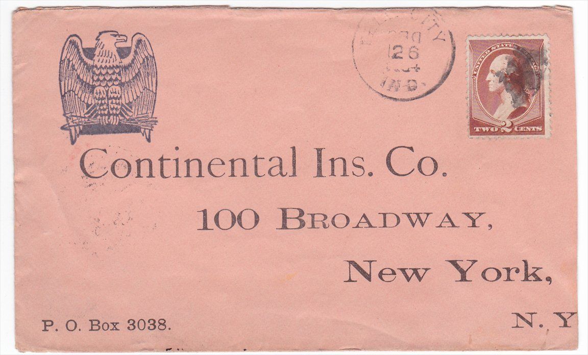Tell City Indiana 1884 Continental Insurance Co Advertising Cover