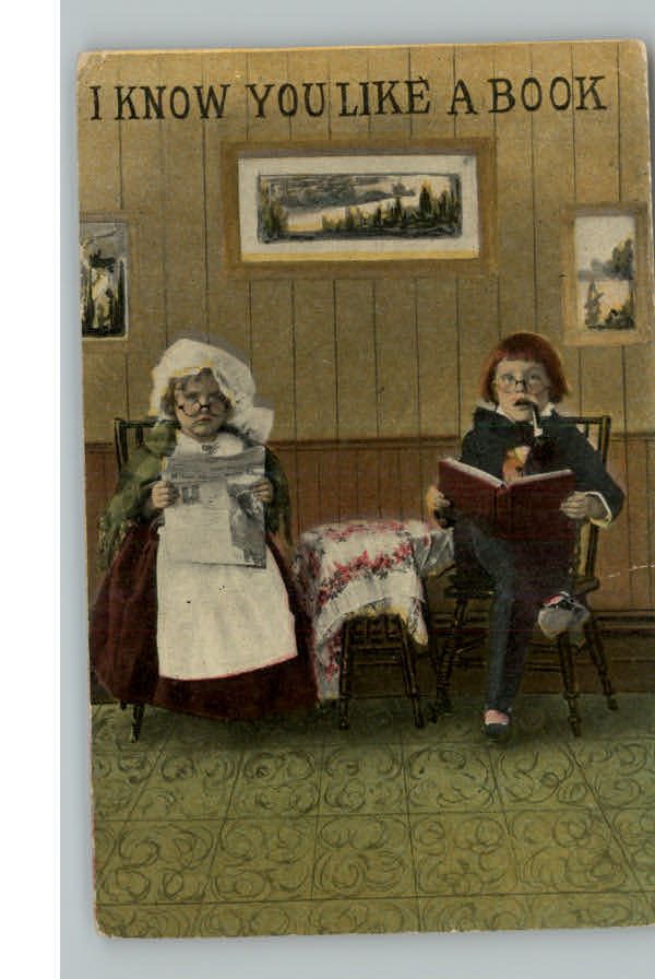 Little Kids Reading Comic c1910 Postcard