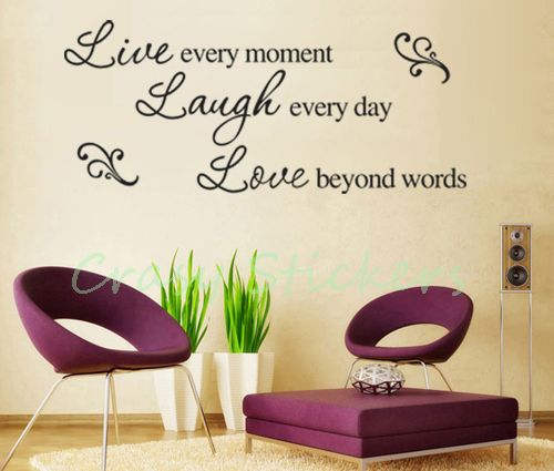 LIVE LAUGH LOVE Quote Wall Vinyl Stickers Art Decal Mural Reusable