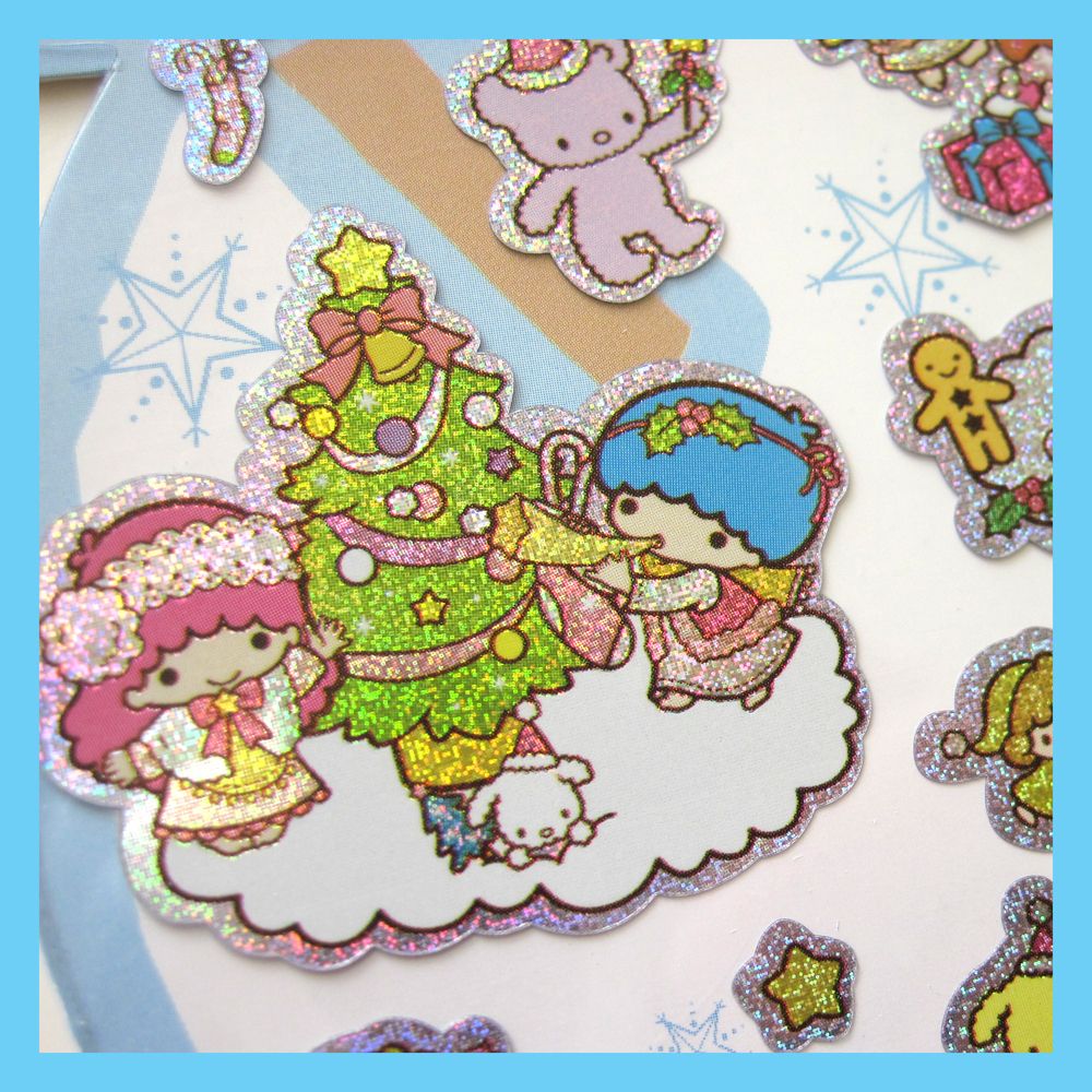 Little Twin Stars Glitter Christmas xmas Sticker 2011