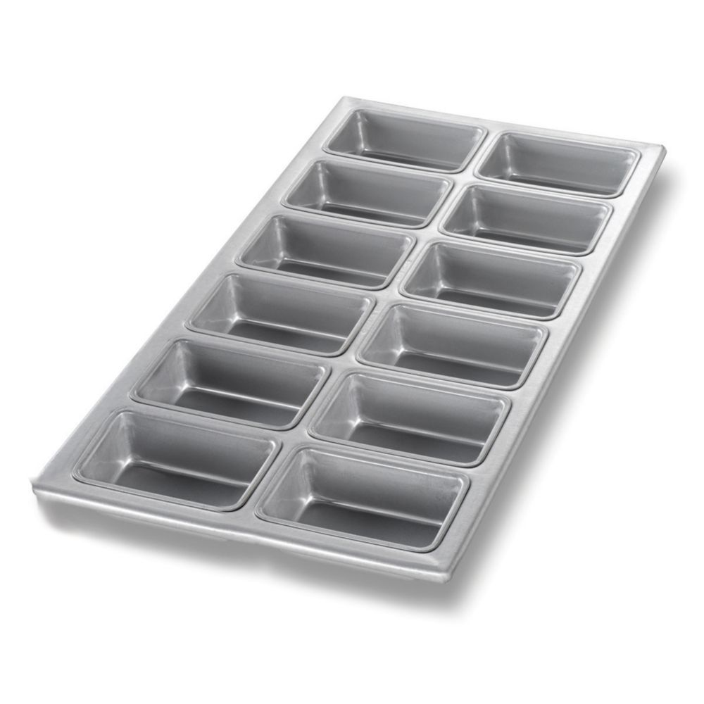 Metallic Aluminized Steel Mini Loaf Pan for 12 Mini Loaves