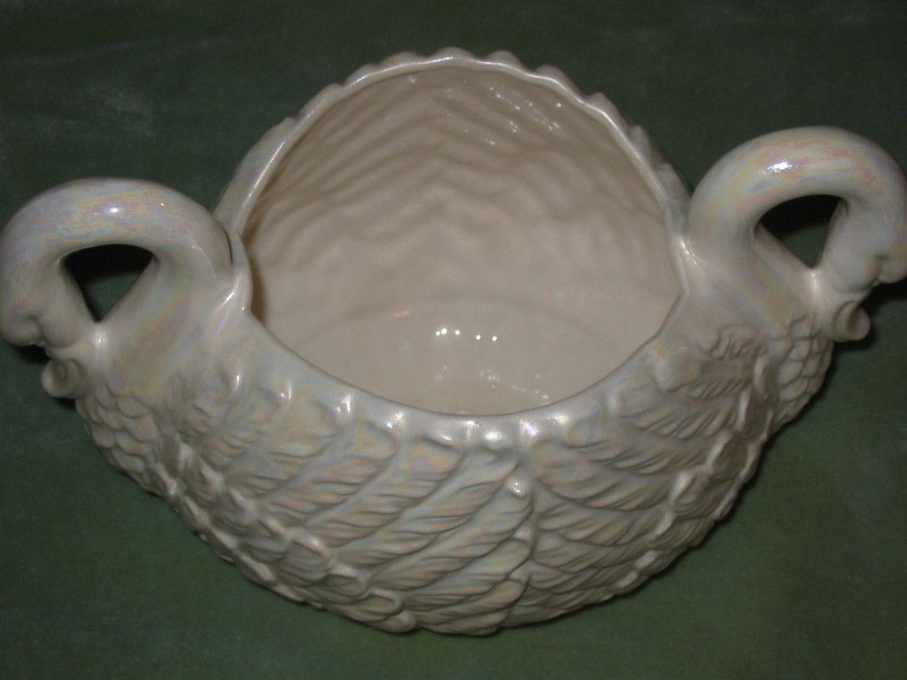 Planter Iridescent Lustre Longview Mold Molds Pair of Swans