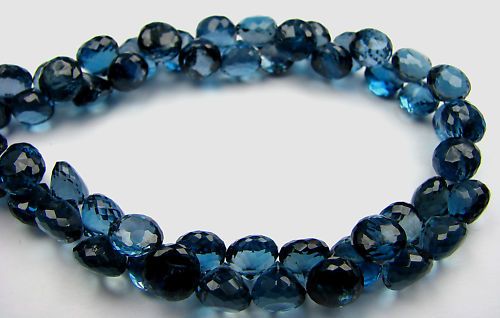 Gem London Blue Topaz Onion Pear Tear Drops Beads