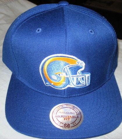 LOS ANGELES RAMS TEAM COLOR VINTAGE FLAT BILL SNAP BACK CAP MITCHELL