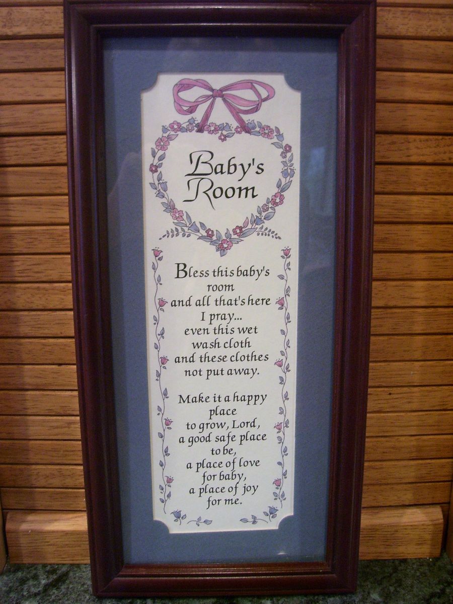 Bless this BABYS ROOM PRAYER Print Plaque for your Home Interior Decor