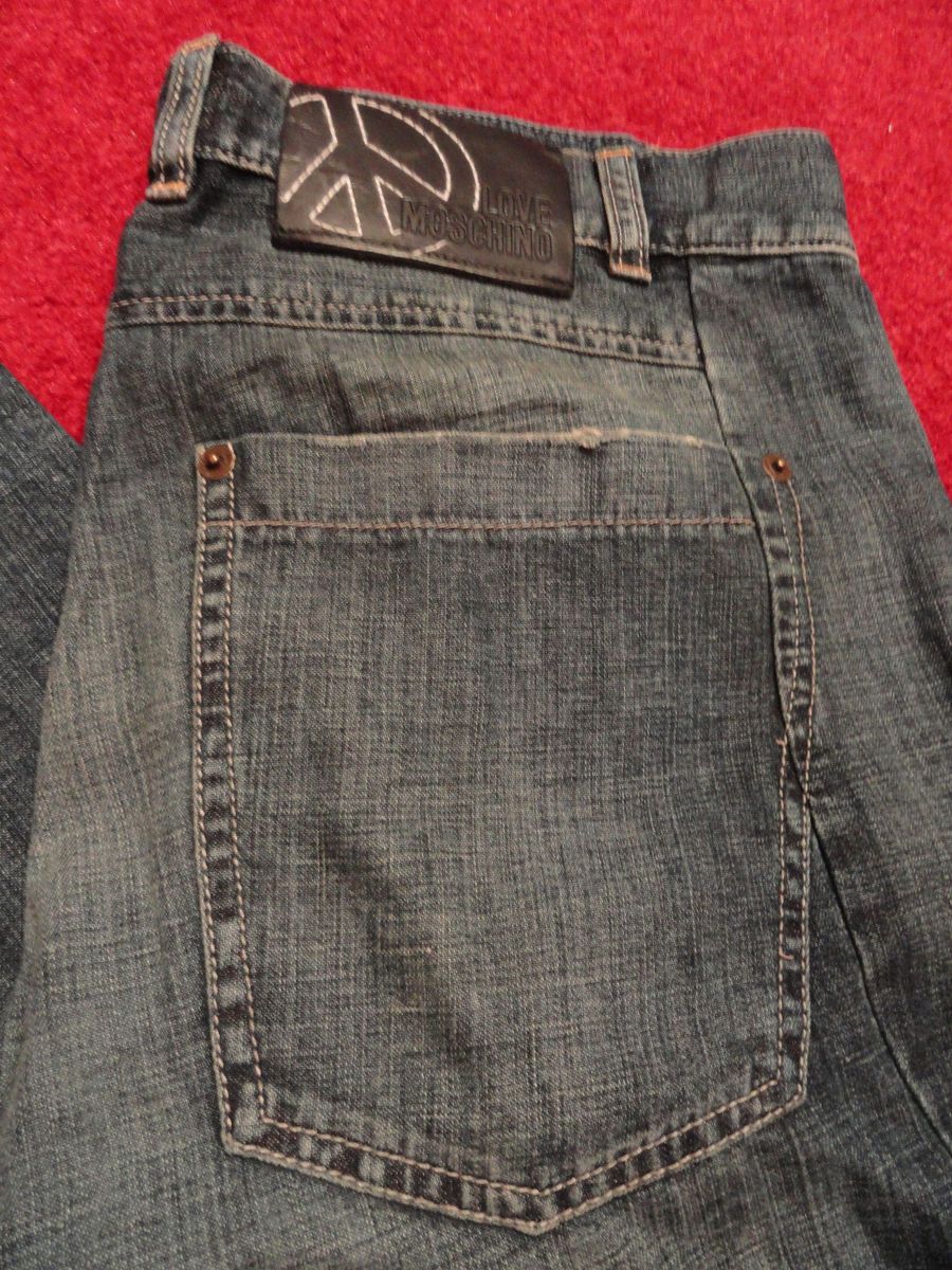 LOVE MOSCHINO MEN JEANS BLUE SKINNY DENIM Sz32 MADE IN ITALY NWT MRSP