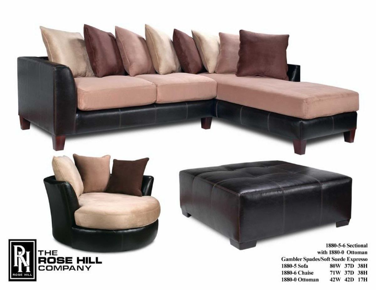 1880 2 Piece Sectional Sofa and Chaise Lounge Living Room