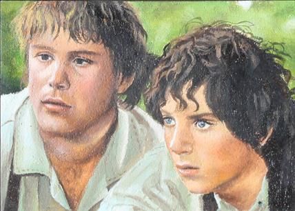 Original Sketch Card ACEO Art LOTR Sam Frodo Lord of The Rings