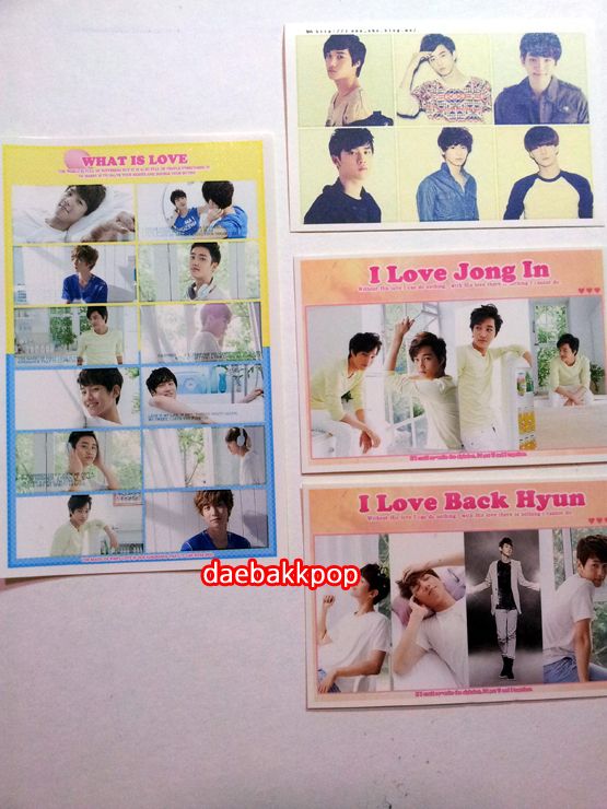 Sticker 4 Sheets Set Kai Chan Yeol Baek Hyun Kris Luhan SE Hun