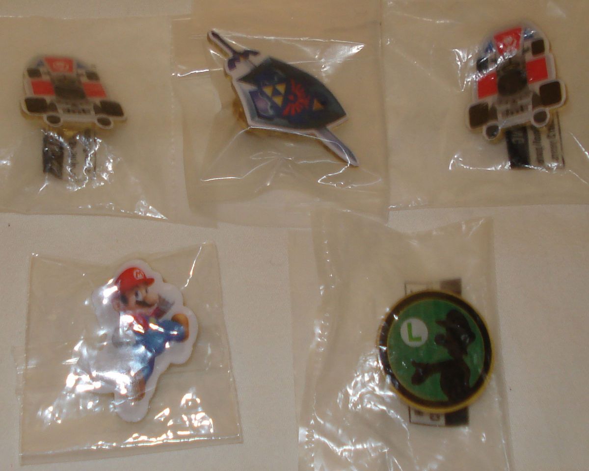 Nintendo Mario Kart Luigis Mansion Zelda E3 Promo Pins Lot of 5 New