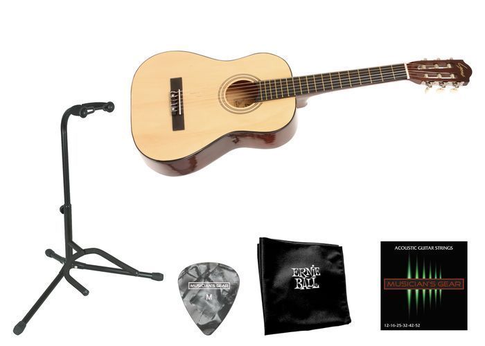 Lyons Beginner 1 2 Scale Nylon String Guitar Bundle Natural