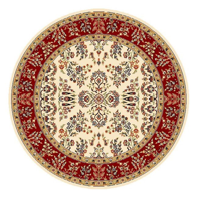 Lyndhurst Ivory Red Area Rugs 5 Round