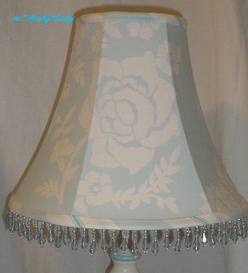 Custom Lampshade Made w Pottery Barn Eliza Blue Fabric