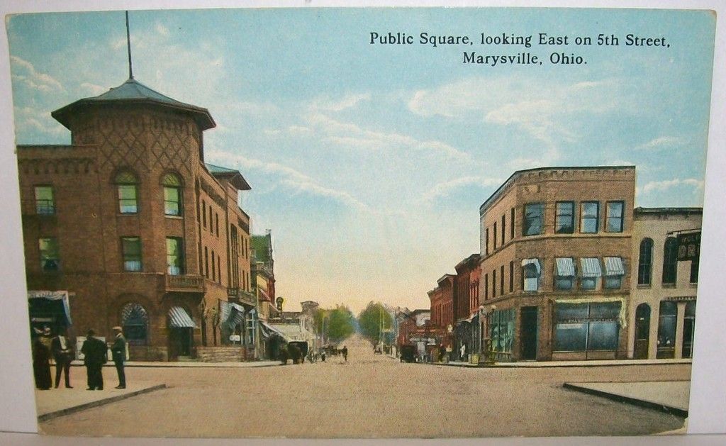 1923 Marysville Oh Town Square Magnetic Springs Cancel