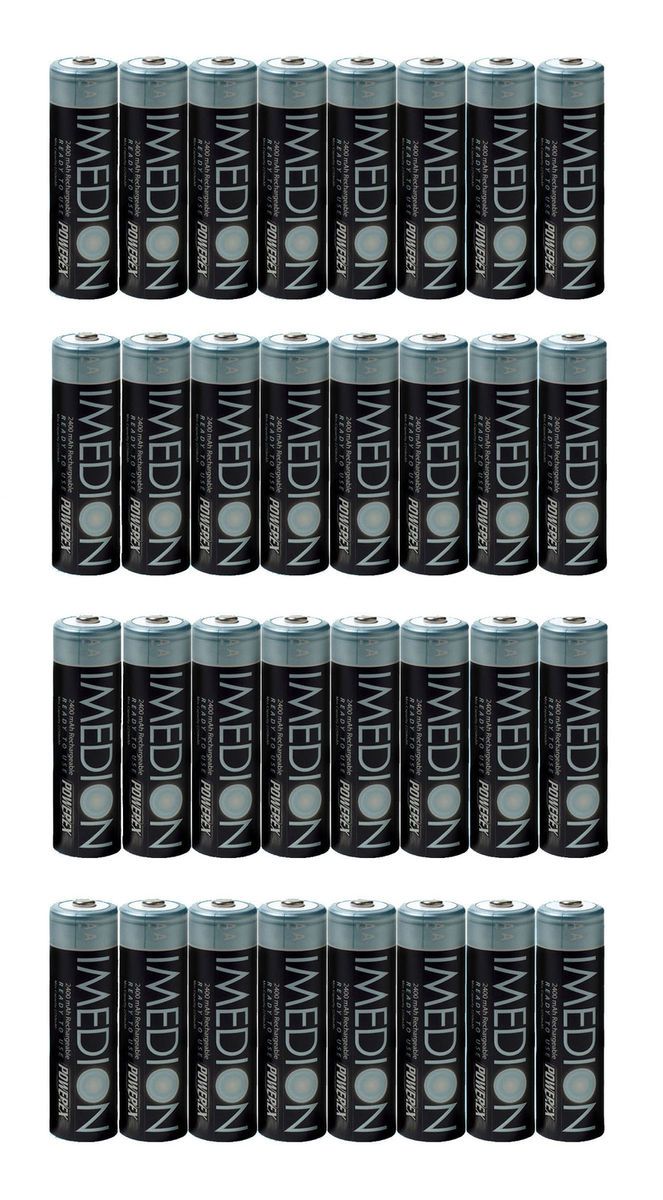 32 Pack Imedion 2400 mAh AA NiMH Batteries with Battery Case Maha 4X