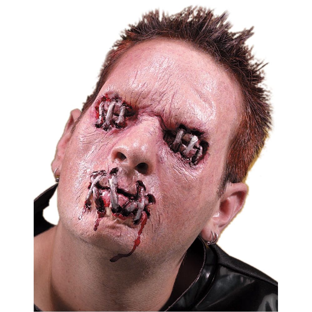 Mouth Shut Halloween Costume Makeup Latex Prosthetic Appliance