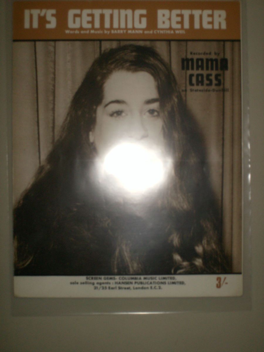 Mama Cass Its Getting Better 60s Sheet Music 1968