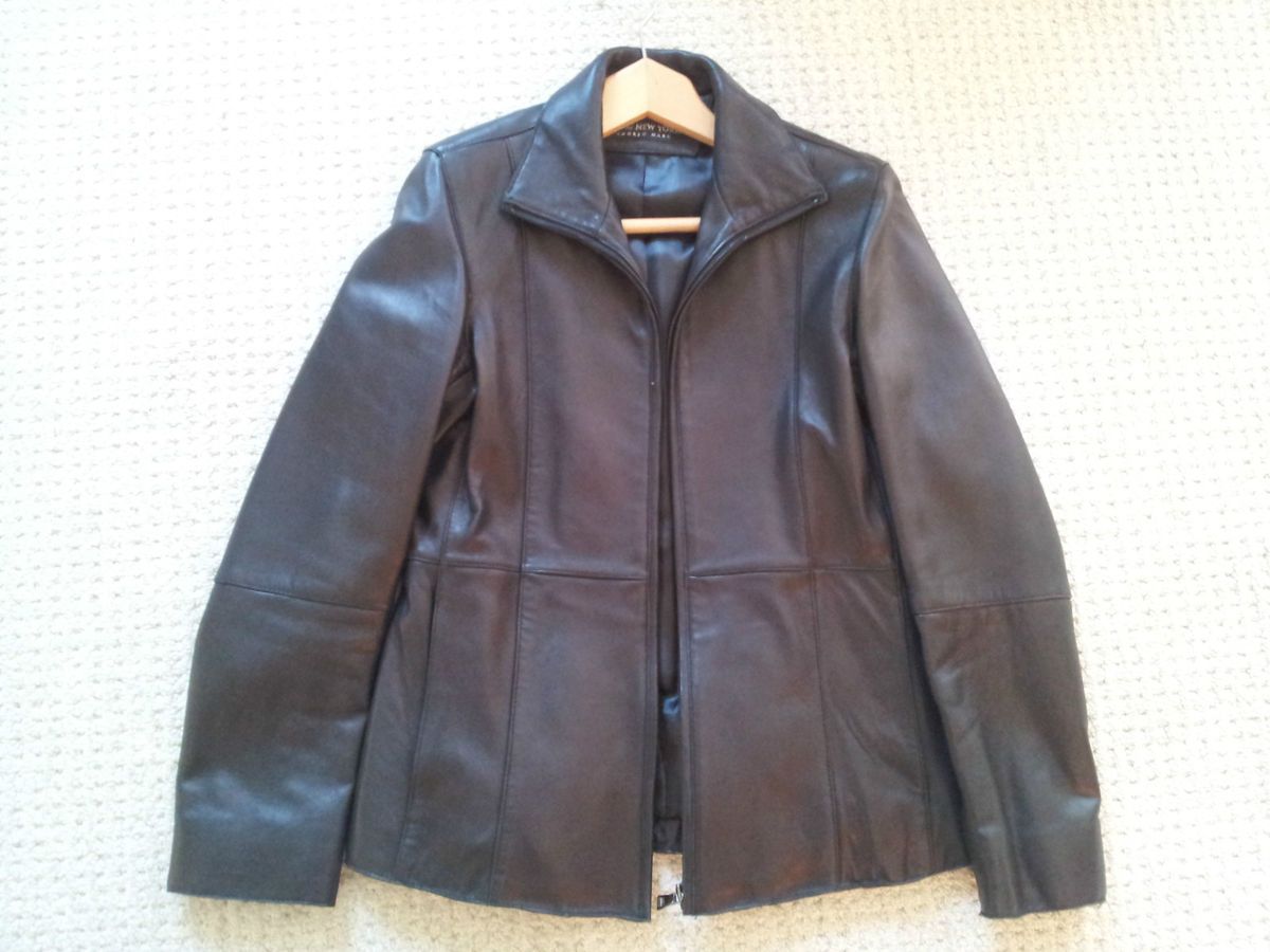 Womens Marc New York Leather Jacket Size s Andrew Marc 