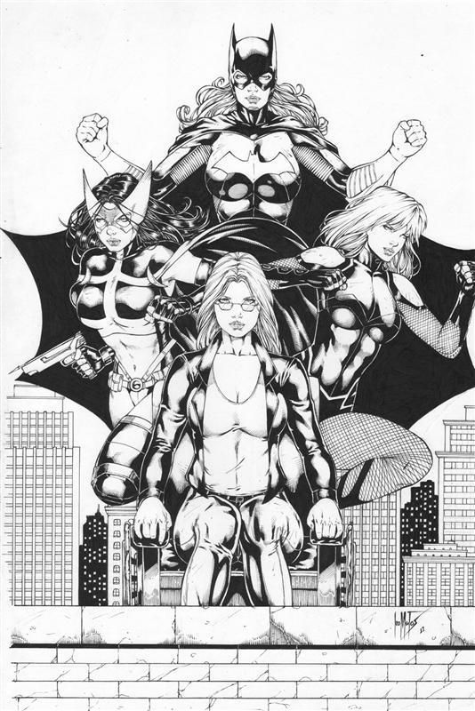 Leo Matos Birds of Prey Drawing Pinup Original Art