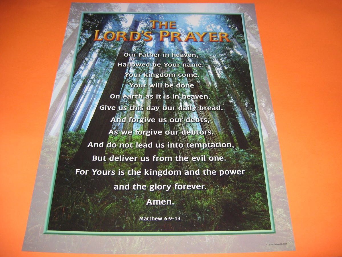 The Lords Prayer Matthew 6 9 13 Christian Poster Chart New