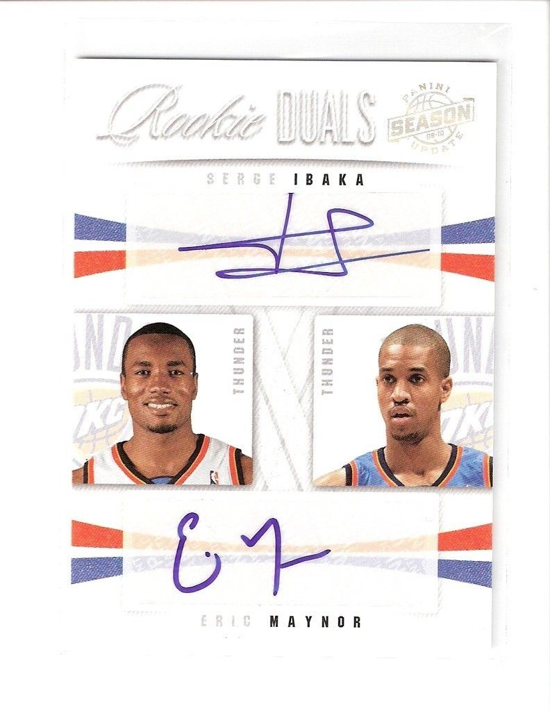 Eric Maynor Serge Ibaka 09 10 Panini Rookie Dual Auto 12 Serial 18 99