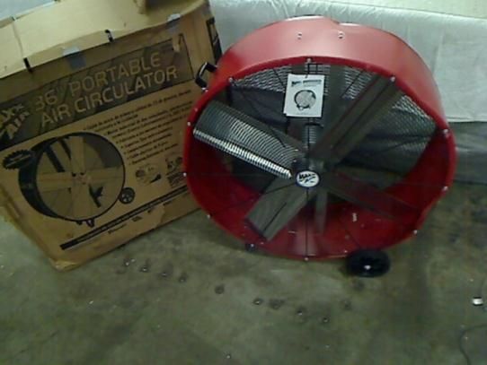 Maxxair BF36DD Red High Velocity Direct Drive Drum Fan 36 inches Red