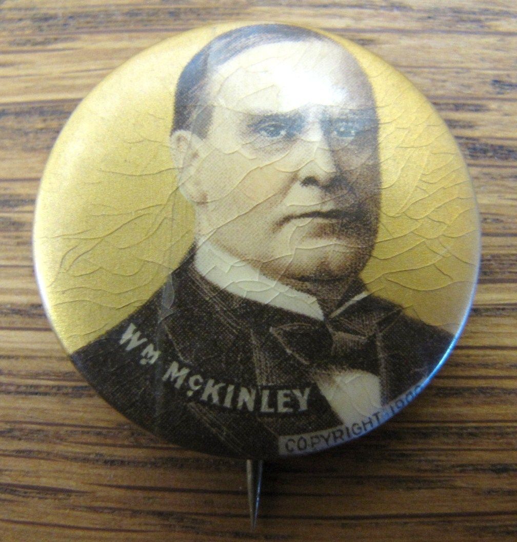 1900 William McKinley Campaign Button at The Raleigh Furniture Gallery ...