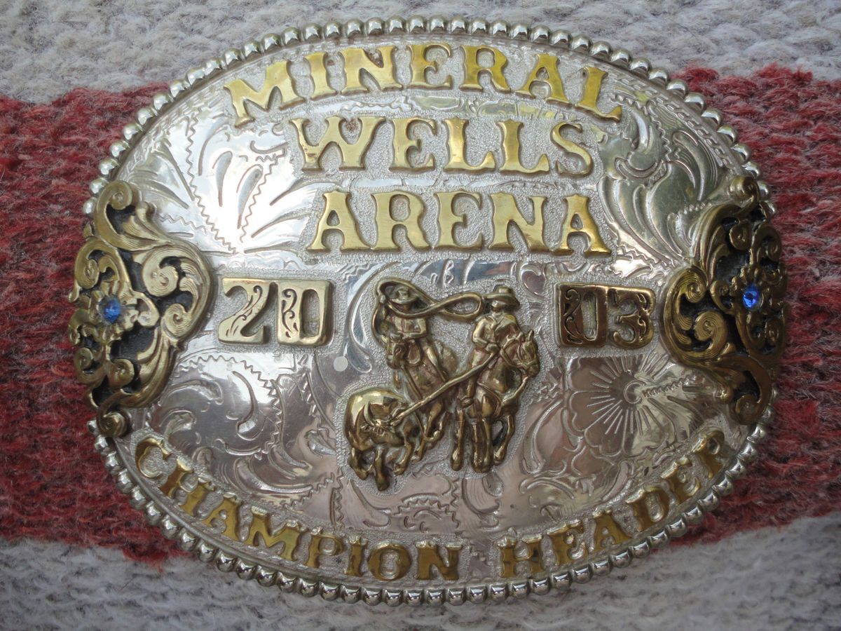 Western Collectible Team Roping Rodeo Trophy Buckle by Maynard