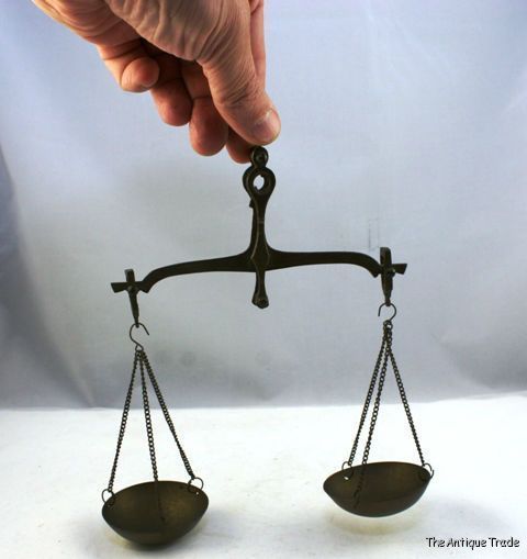 Vintage Brass Medical Balance Scales Ornament