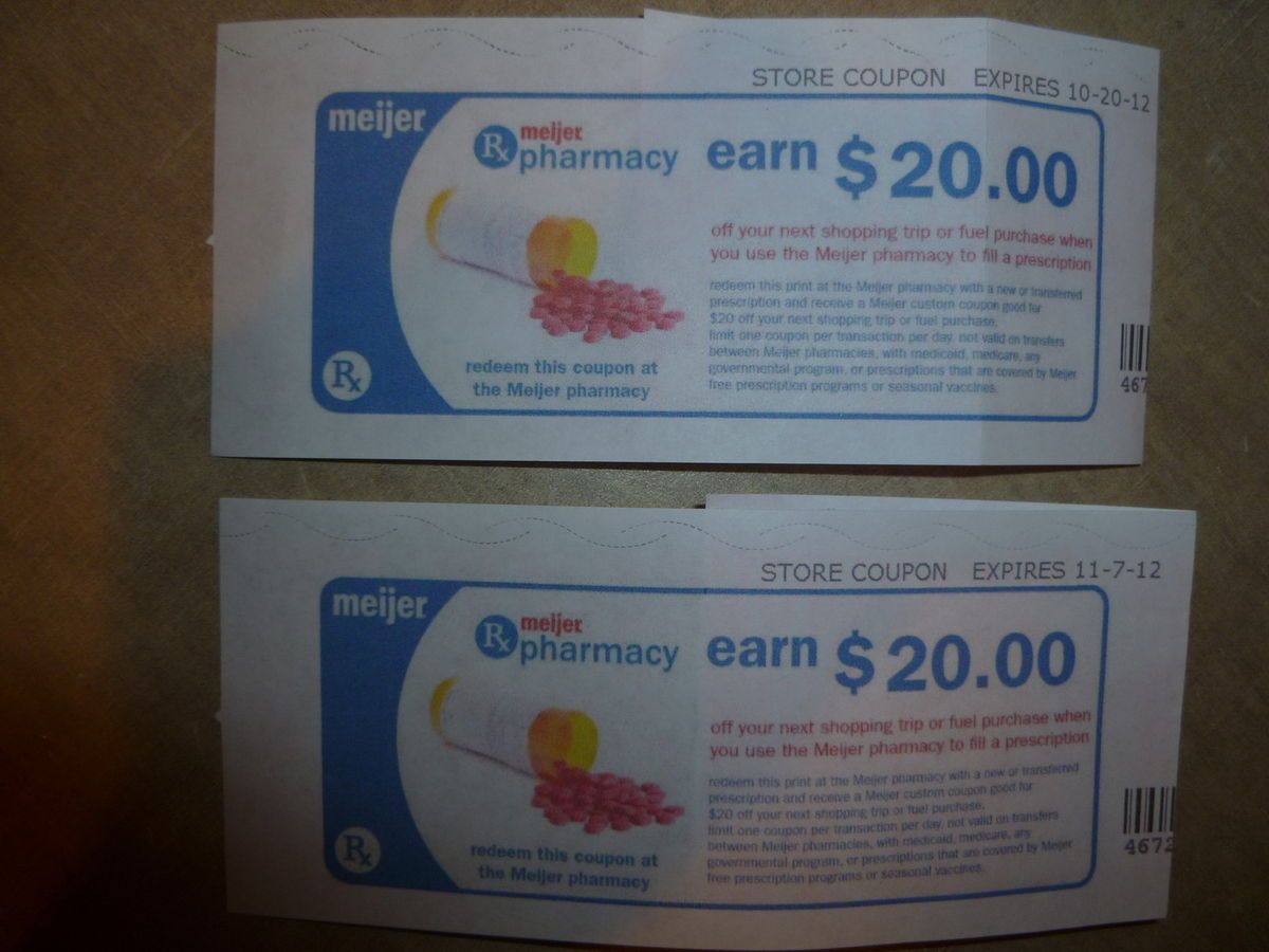 Meijer $20 Pharmacy Transferred RX Coupons