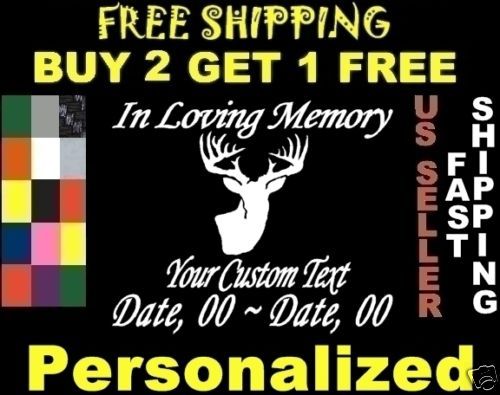 In Loving Memory Deer Hunter Memorial Decal Sticker New