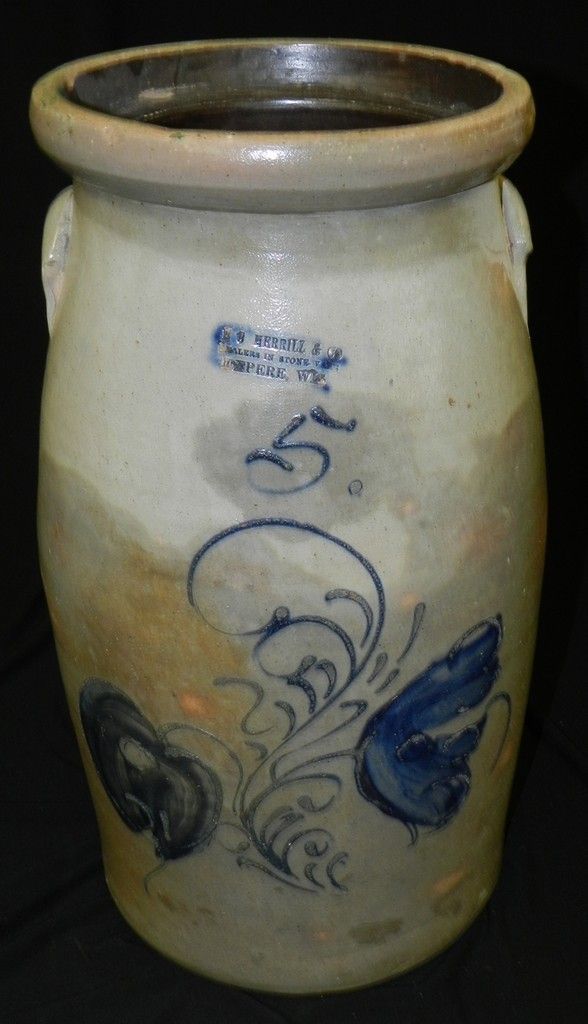 Merrill Depere Churn Only Known Menasha Signed Ovoid Jug