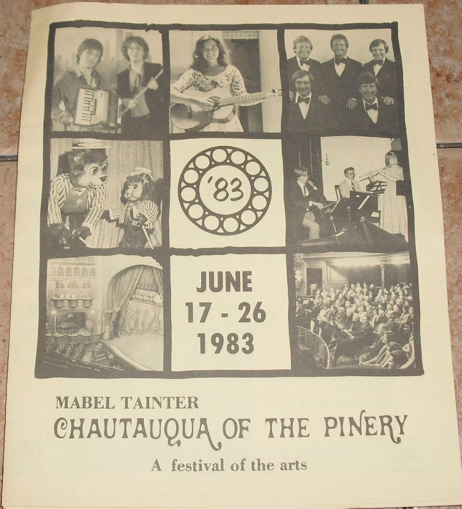 1983 Mabel Tainter Chautauqua Flyer Menomonie Wi