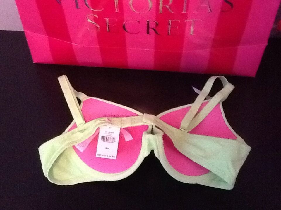 NWT Victorias Secret Pink Wear Everywhere Push Up Bra Size 36A *Free