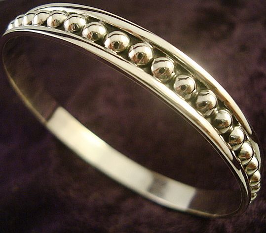 Taxco Mexican Sterling Silver Beaded Bead Bangle Bracelet Mexico