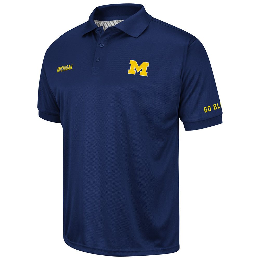 NCAA Michigan Wolverines Plateau Pique Polo Shirt