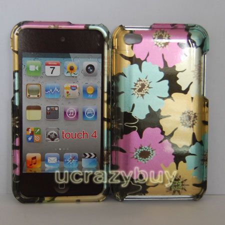 iPod Touch 4th Gen 4 G 4G 8/16GB/32/64GB Hard Case Cover Skin Flower