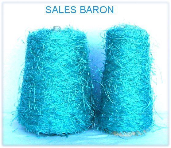 Piuma Eyelash Type Yarn Thread Seafoam Lot 2 Cone 36 oz