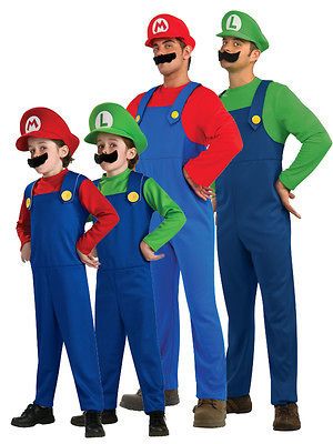 ADULT KIDS SUPER MARIO LUIGI PLUMBER BROS NINTENDO FANCY DRESS