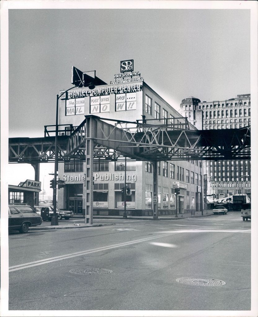 Chicago Urban Scene L Train Tracks Stanley Publishing Building Photo